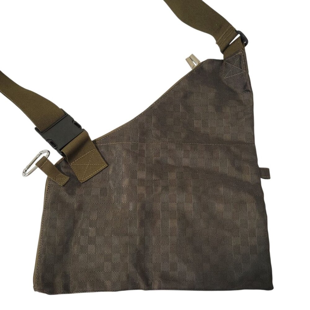 Sacs Of Life Metro Earth Sling Crossbody Bag Brown Checkered Adjustable Strap Zi - Picture 7 of 12